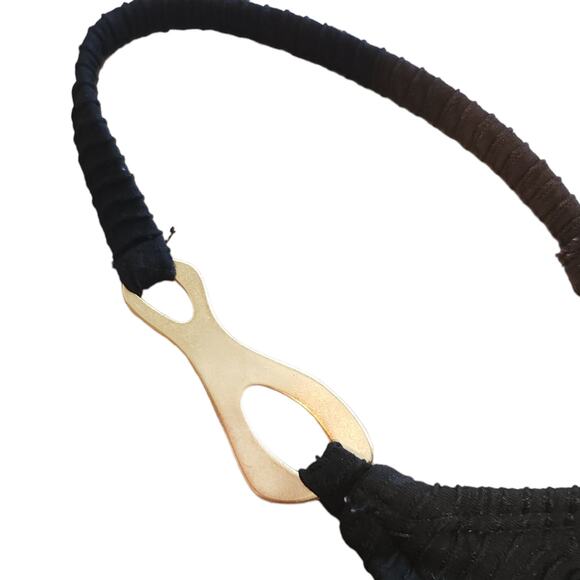 Vintage BAJA BLUE Swim black ribbed one piece scoop back bathing swimsuit Sz 4 - Picture 4 of 9